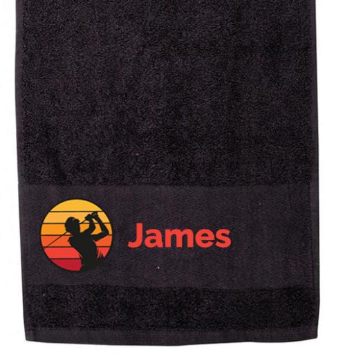Personalised Golf Towel - Golfer Silhouette