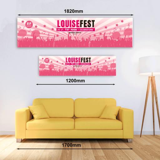Personalised Banner - Festival Pink Coachella Style Banner