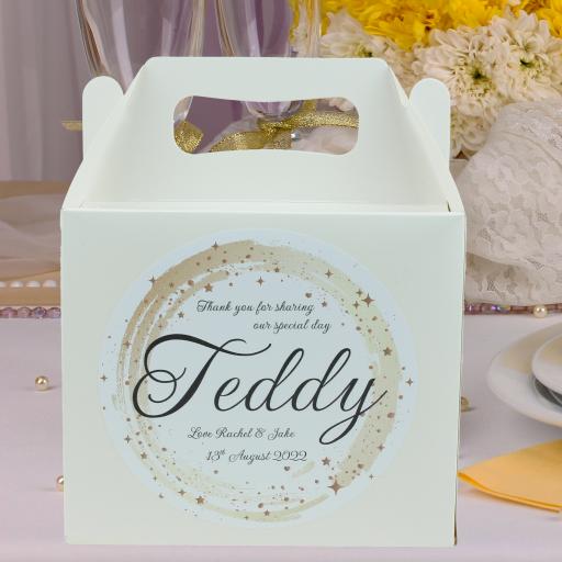 Children's Wedding Activity Box with Gold Sparkle Design