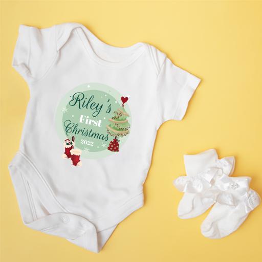 Personalised 1st Christmas Baby Vest