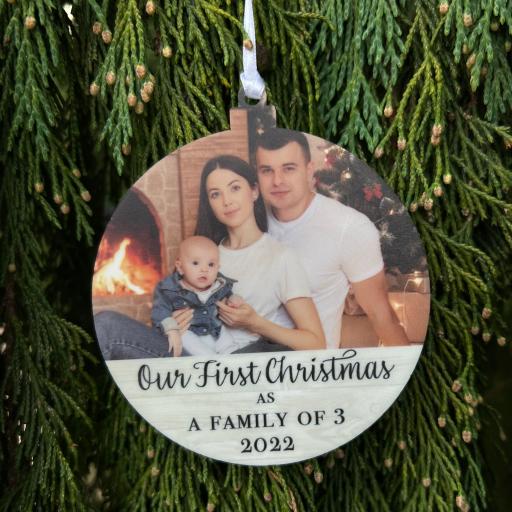 Personalised Family Photo Christmas Tree Decoration