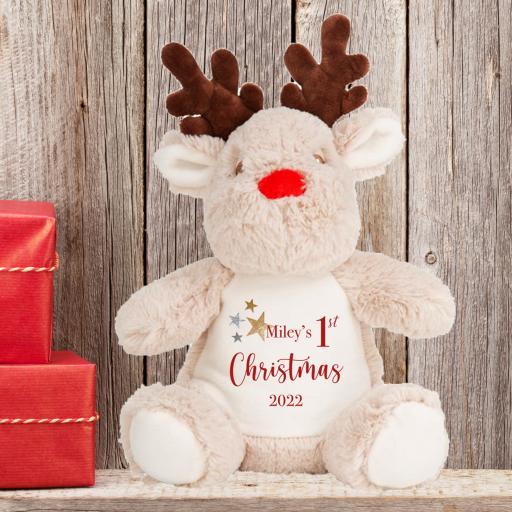 1st Christmas Reindeer Plush Soft Toy