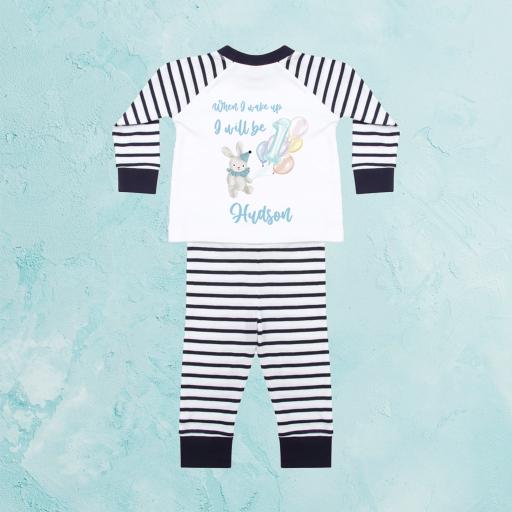 Personalised When I Wake Up Blue Rabbit Pyjamas