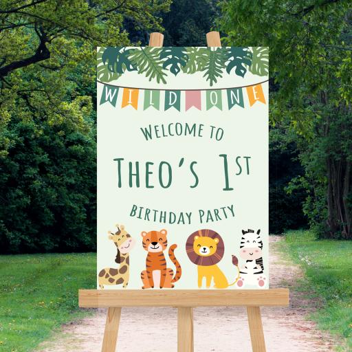 Personalised Wild One Birthday Welcome Sign