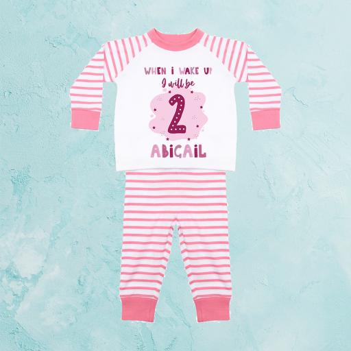 Personalised When I Wake Up Pink Splash Pyjamas